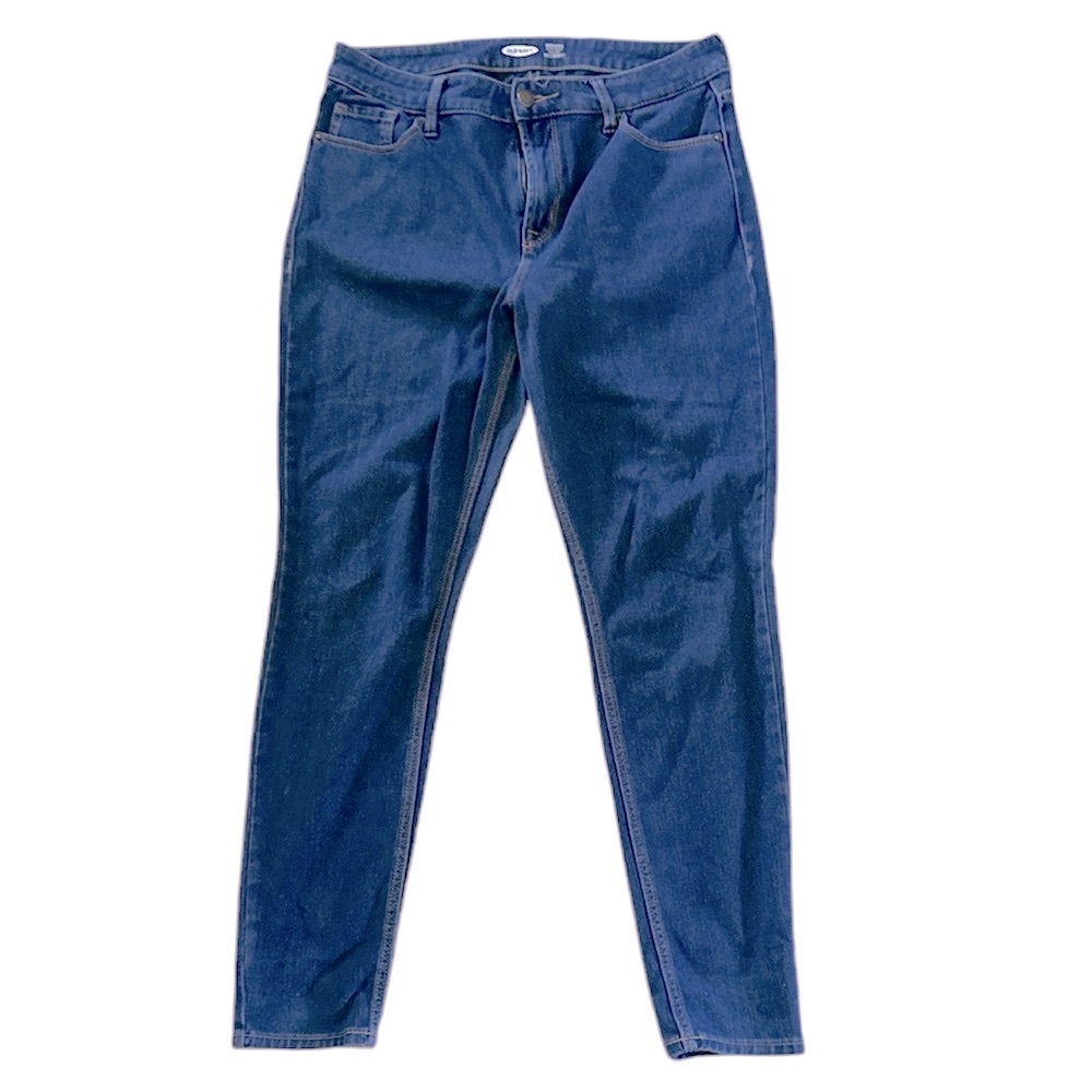 Old Navy Women’s Rockstar Super Skinny High Rise Blue Denim Stretch Jeans Size 7